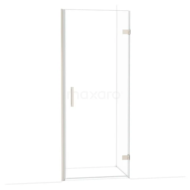 Strakke Glastür mit chromenen Scharnieren, aus der modernen Elegance-Serie, ideal für ein minimalistisches Badezimmer.