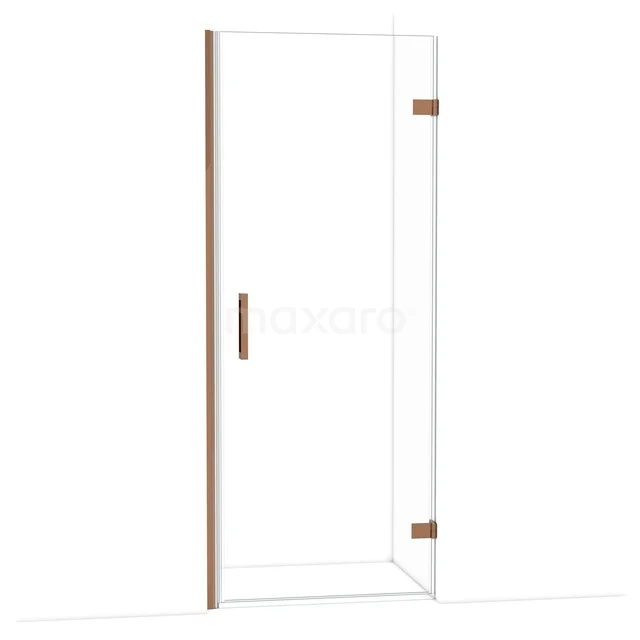 Diamant-Duschtüren DDA2208220GKP Glasdouchedeur mit roségoldenen Scharnieren und Griff, minimalistisches Design, ideal für moderne Badezimmerinterieurs.