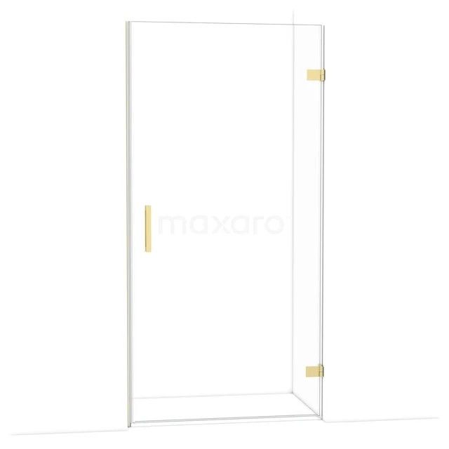 Diamond Duschtür | 100 cm Helles Gold Klarglas Drehtür DDA2210120LG GlasduschTür mit goldfarbenen Scharnieren und Haltegriff, elegantes Design ideal für einen modernen Badezimmerstil.