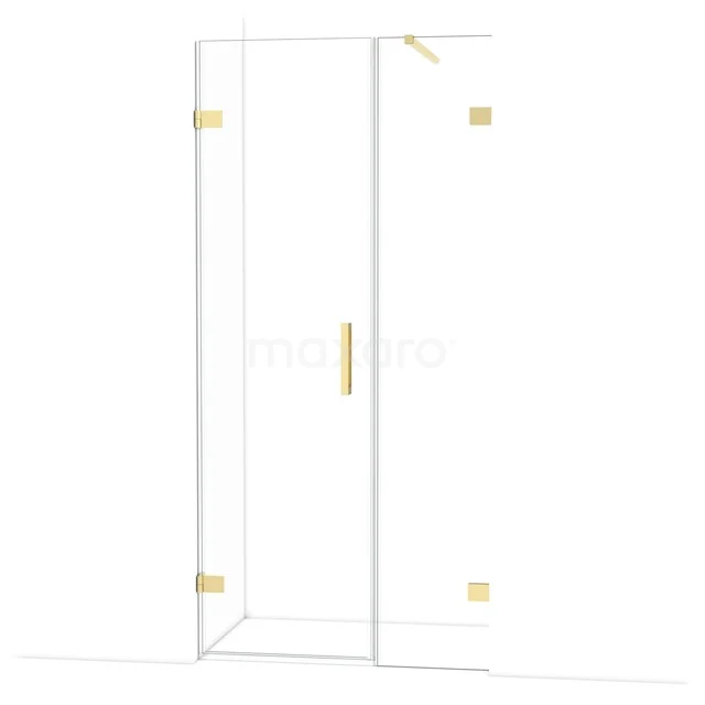 Diamant-Duschtüren DDC210604120GLG Glasdusche mit goldfarbenen Scharnieren, schlankem Design und minimalistischen Haltegriff; ideal für moderne Bäder.