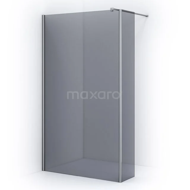 Pearl Walk-in shower | 140 cm Smoke glass Fixed wall with side panel IPC142301C Frosted glass shower screen, minimalist design, including stabilising bar. Perfect for modern bathroom style.