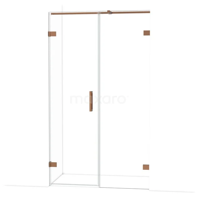 Diamond Douchedeur | 115 cm Glanzend koper Helder glas Draaideur DDC210606320GKP Douchewand met schuifdeur, helder glas, koperkleurige accenten, minimalistisch ontwerp, perfect voor moderne badkamers.