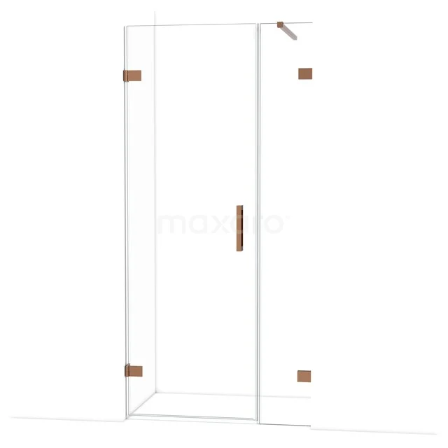 Diamond Duschtür | 95 cm Glänzendes Kupfer Klarglas Drehtür DDC210703120GKP Glas Duschkabine mit kupferfarbenen Akzenten, Drehtür und schlankem Design für ein modernes Badezimmer.