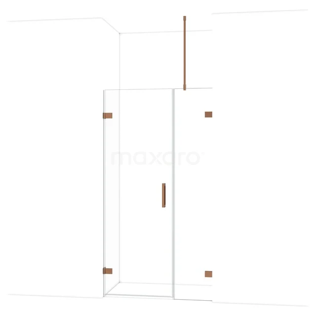Diamond Duschtür | 105 cm Glänzendes Kupfer Klarglas Drehtür DDC210704720GKP Glasene Duschtür mit Messingakzenten, elegantes Design für moderne Bäder, ideal als stilvolle Duscheabtrennung.