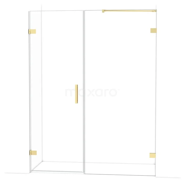 Diamant-Duschtüren DDC210709220GLG Glas Duschwand mit goldfarbenen Details, schlichte Verarbeitung und minimalistischem Design, perfekt für ein modernes Badezimmer.