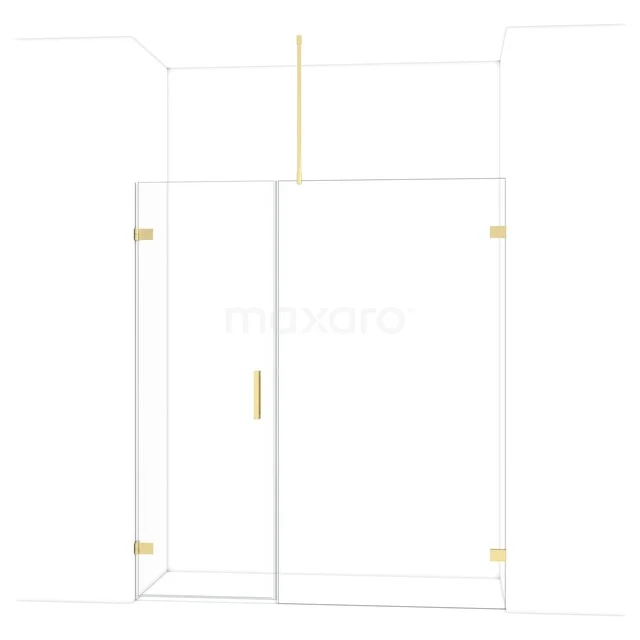 Diamant-Duschtüren DDC210711720GLG Glas Duschkabine mit Gold Akzenten, Schiebetür und schnörkellosem Design, ideal für ein modernes Badezimmer.