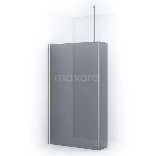 Grey corner shower enclosure with minimalist design, clear glass and aluminium profile, ideal for modern bathrooms.