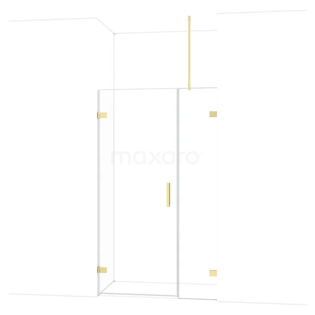 Diamond Shower door | 115 cm Shiny light gold Clear glass Pivot door DDC210804720GLG Glass shower cabin with golden accents, minimalist design, ideal for a modern bathroom.