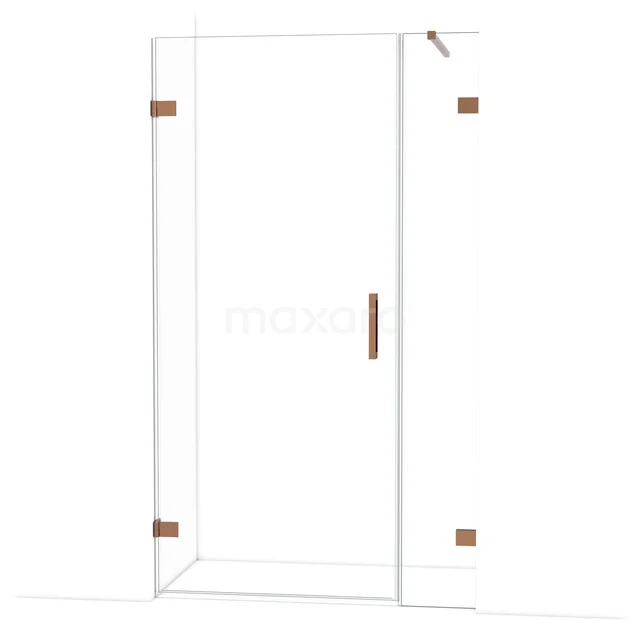 Diamond Shower door | 115 cm Shiny copper Clear glass Pivot door DDC210903120GKP Glazen douchecabine met koperen scharnieren, strakke designstijl, perfect voor moderne badkamers.