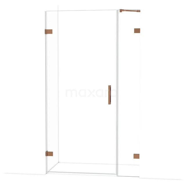 Diamond Shower door | 115 cm Shiny copper Clear glass Pivot door DDC210903220GKP Glass shower cabin with modern design, transparent with copper-coloured accents, ideal for a stylish bathroom upgrade.