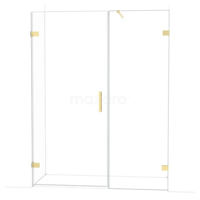 Diamant-Duschtüren DDC210907120GLG Duschwand mit goldenen Akzenten, Klarglas und minimalistischem Design, ideal für einen modernen Badezimmerstil.