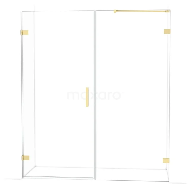 Diamond Douchedeur | 175 cm Glanzend lichtgoud Helder glas Draaideur DDC210909220GLG Glazen douchewand met stijlvolle gouden accenten, perfect voor moderne badkamers, biedt een luxe uitstraling en hoogwaardige kwaliteit.