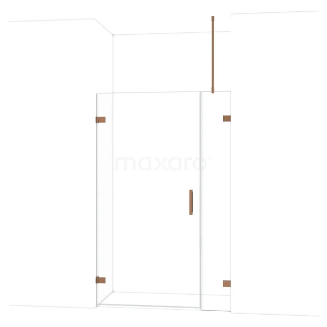 Diamant-Duschtüren DDC211003720GKP Glas Duschwand aus Klarglas mit Messingakzenten, schlankem Design und Drehtür, perfekt für moderne Bäder.