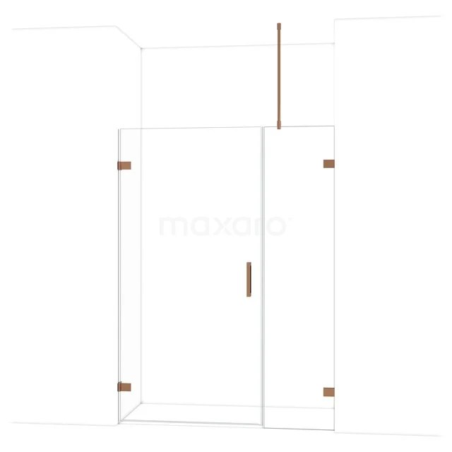 Glas Duschkabine mit Goldakzenten, minimalistisches Design, perfekt für ein modernes Badezimmer.