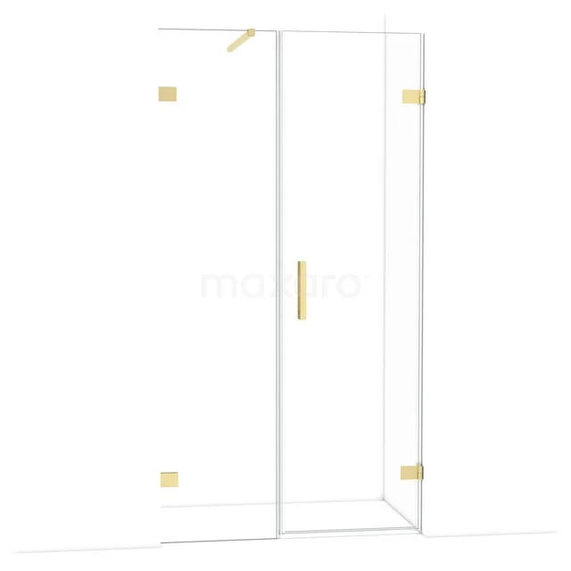 Diamond Duschtür | 105 cm Helles Gold Klarglas Drehtür DDC220605120LG Glasdusche mit goldfarbenen Scharnieren und Haltegriff, elegantes Design, ideal für ein modernes Badezimmer.