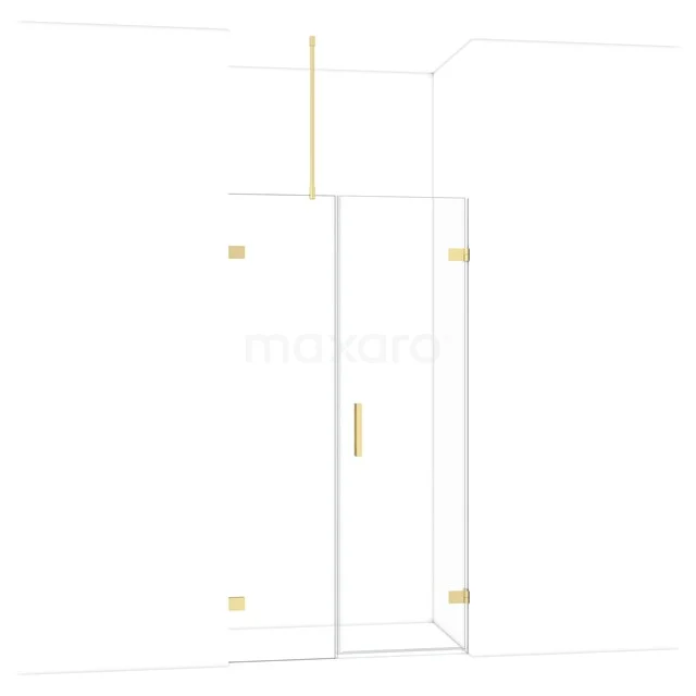 Diamond Douchedeur | 105 cm Lichtgoud Helder glas Draaideur DDC220605720LG Douchewand met gouden accenten, helderglas, strak design, ideaal voor een moderne badkamer.