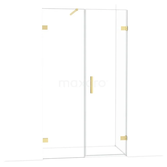 Diamant-Duschtüren DDC220606120LG Glas Duschwand mit goldfarbenen Scharnieren und Haltegriff, modernes Design, ideal für ein stilvolles Badezimmer.