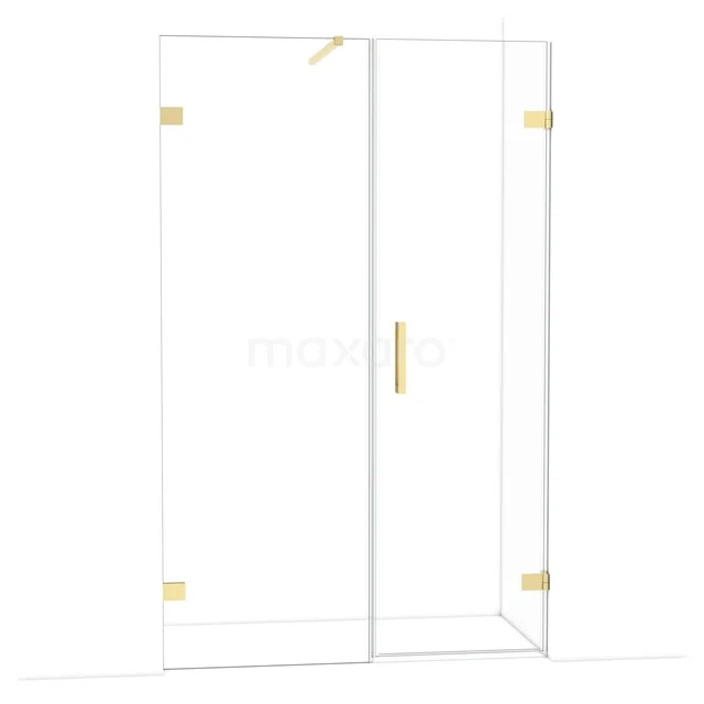 Diamant-Duschtüren DDC220607120GLG Glas Duschkabine mit goldenen Scharnieren und Haltegriff, Eckmodell. Luxuriöses Badezimmeraccessoire, stilvolles und langlebiges Design.