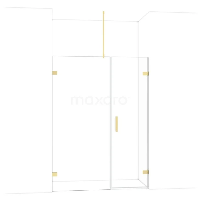Diamant-Duschtüren DDC220609720LG Glas Duschwand mit Goldakzenten, modernes Design, ideal für stilvolle Badezimmergestaltung.