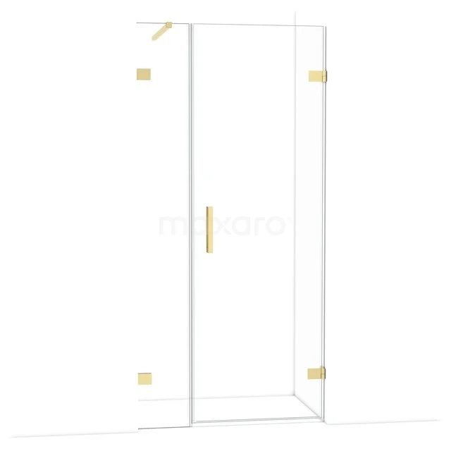 Diamond Duschtür | 95 cm Helles Gold Klarglas Drehtür DDC220703120LG Glasene Duschtür mit goldfarbenen Scharnieren und Haltegriff, elegantes Design für ein modernes Badezimmer.