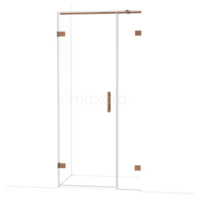 Diamond Shower door | 95 cm Glanzend koper Clear glass Pivot door DDC220703320GKP Glazen douchedeur met koperkleurige accenten, moderne uitstraling, geschikt voor luxe badkamerinrichting.