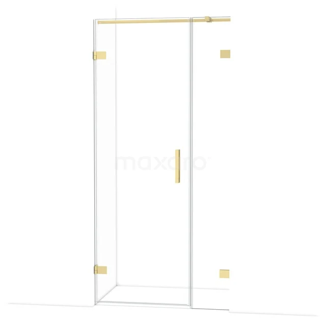 Diamond Shower door | 95 cm Light gold Clear glass Pivot door DDC220703320LG Glazen douchedeur met goudkleurige accenten, strak design ideaal voor moderne badkamers.
