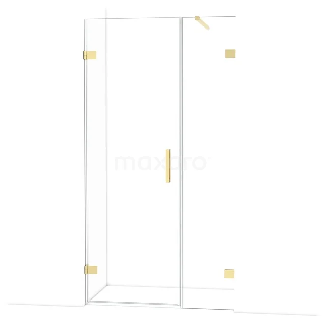 Diamond Shower door | 105 cm Glanzend lichtgoud Clear glass Pivot door DDC220704120GLG Glazen douchedeur met goudkleurige accenten, strak design geschikt voor moderne badkamers.