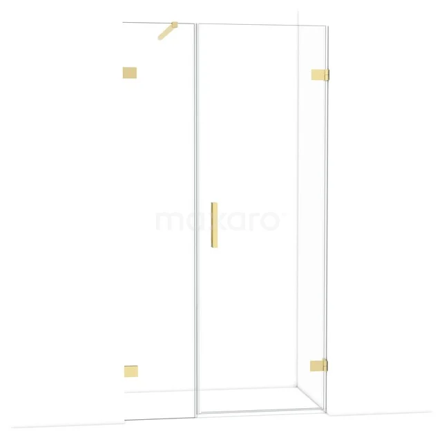 Diamond Duschtür | 105 cm Helles Gold Klarglas Drehtür DDC220704120LG Duschtür aus Klarglas mit goldfarbenen Scharnieren und Haltegriff, moderne Ergänzung für ein stilvolles Badezimmer.