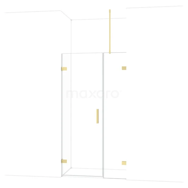 Diamond Douchedeur | 105 cm Lichtgoud Helder glas Draaideur DDC220704720LG Glazen douchedeur met goudkleurige accenten, stijlvolle afwerking voor moderne badkamers.