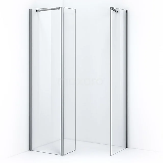 Pearl Walk-in shower | 60x50 cm Clear glass 2 fixed walls with side wall IPD06052200C Shower screen with corner entry, transparent safety glass, slim aluminium frame, ideal for modern bathrooms.