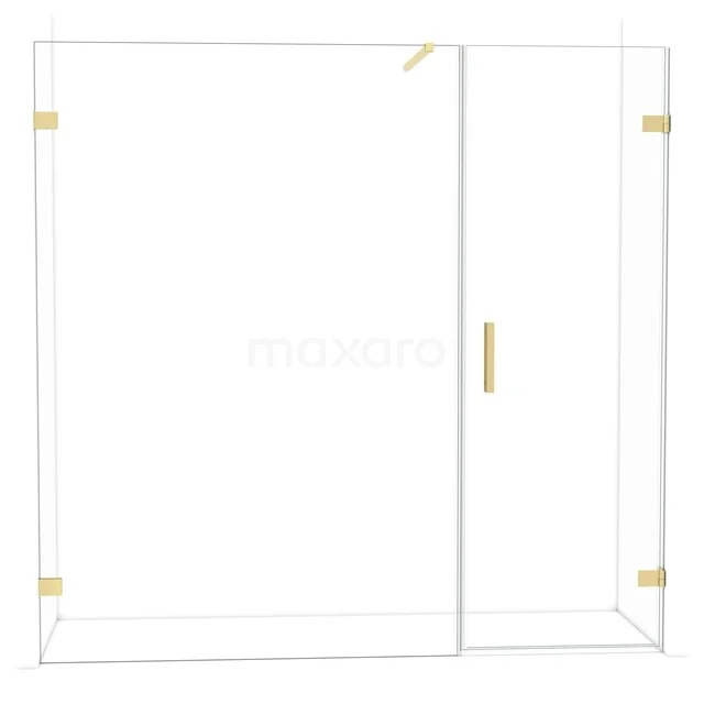 Diamant-Duschtüren DDC220714120LG Glas Duschwand mit Gold Akzenten, moderne Badezimmerausstrahlung, hergestellt aus hochwertigem transparentem Sicherheitsglas.