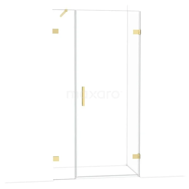 Diamond Douchedeur | 105 cm Lichtgoud Helder glas Draaideur DDC220803120LG Glazen douchecabine met gouden beslag, recht ontwerp, perfect voor een luxe badkamerstijl.