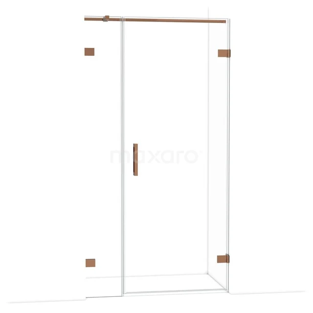 Glasene Duschtür mit bronzefarbenem Beschlag, schlankes Design, ideal für ein modernes Badezimmer.