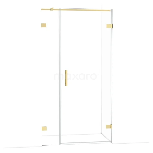 Diamant-Duschtüren DDC220803320LG Duschtür aus transparentem Glas mit goldenen Aluminiumakzenten, elegantes Design und geeignet für moderne Badezimmerinterieurs.