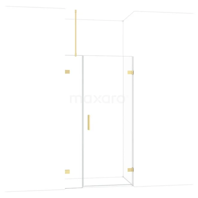 Diamond Shower door | 105 cm Light gold Clear glass Pivot door DDC220803720LG Douchedeur met gouden accenten, helderglas en strak design, ideaal als stijlvolle toevoeging aan moderne badkamers.