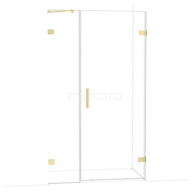 Diamond Duschtür | 115 cm Helles Gold Klarglas Drehtür DDC220804220LG Glas Duschkabine mit goldenen Scharnieren und Haltegriff, modernes Design, ideal für stilvolle Badezimmergestaltung.
