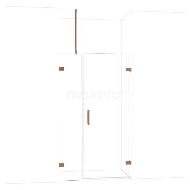 Diamant-Duschtüren DDC220804720GKP Glasene Duschwand mit Tür und goldfarbenen Scharnieren, geeignet für moderne Bäder, minimalistisches Design.