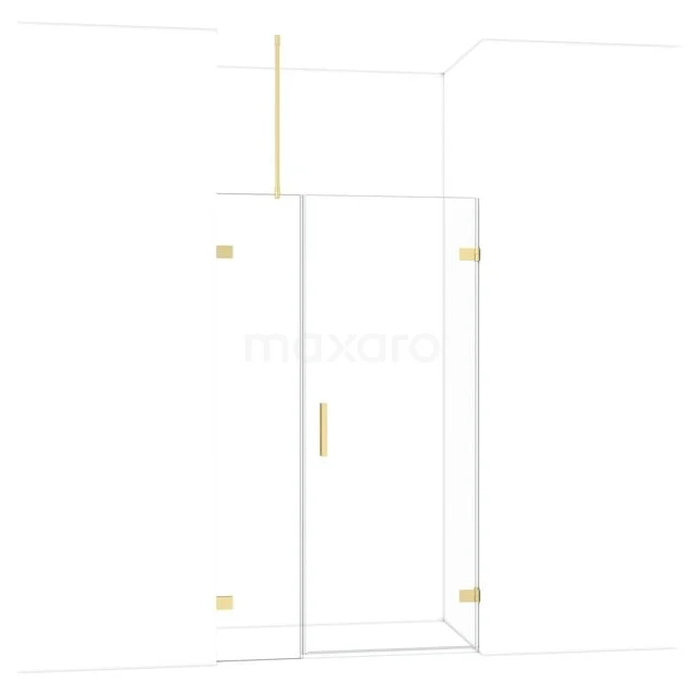 Diamond Douchedeur | 115 cm Lichtgoud Helder glas Draaideur DDC220804720LG Glazen douchewand met goudkleurige accenten, strak ontwerp; ideaal voor moderne badkamers.
