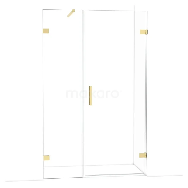 Diamant-Duschtüren DDC220805120LG Glasierte begehbare Dusche mit goldenen Akzenten, modernes Design und Premium Badezimmerstil.