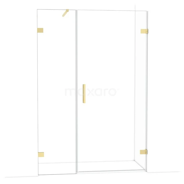 Glas Duschkabine mit schlichten, goldfarbenen Akzenten; modernes Design für jedes Badezimmer.