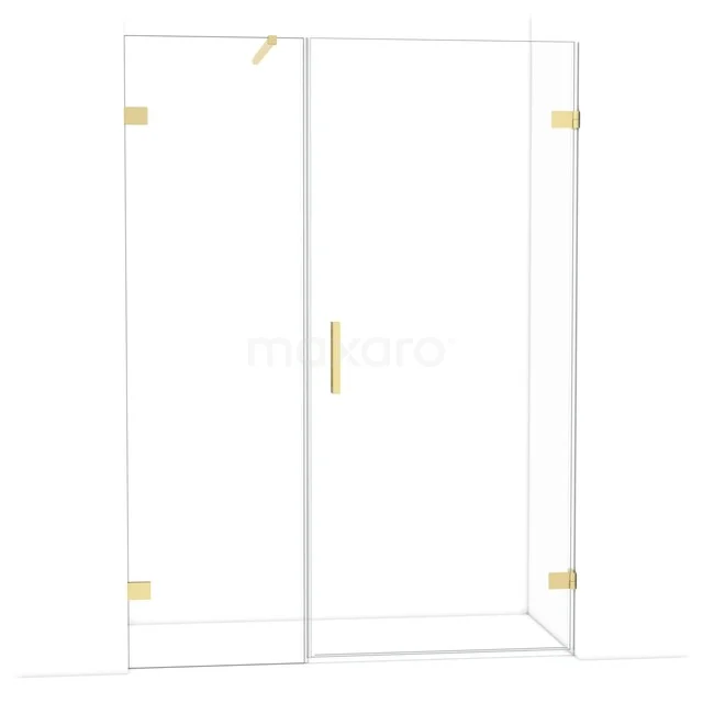 Diamant-Duschtüren DDC220906120LG Duschwand aus Klarglas mit goldenen Akzenten, elegantes Design, geeignet für moderne Bäder.