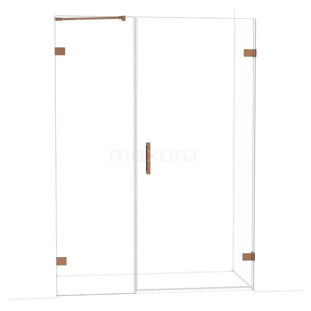 Diamant-Duschtüren DDC220906220GKP Glas Duschkabine mit roségoldenen Metall-Details, Eckmodell und schlankem Design, perfekt als stilvolle Badezimmerlösung.