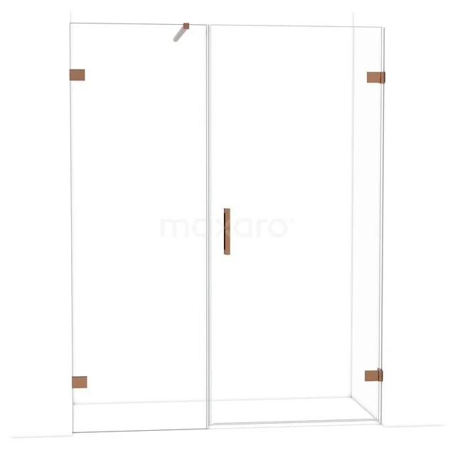 Moderne Glaskabine mit kupferfarbenen Akzenten, ideal für eine stilvolle Badezimmer Einrichtung.