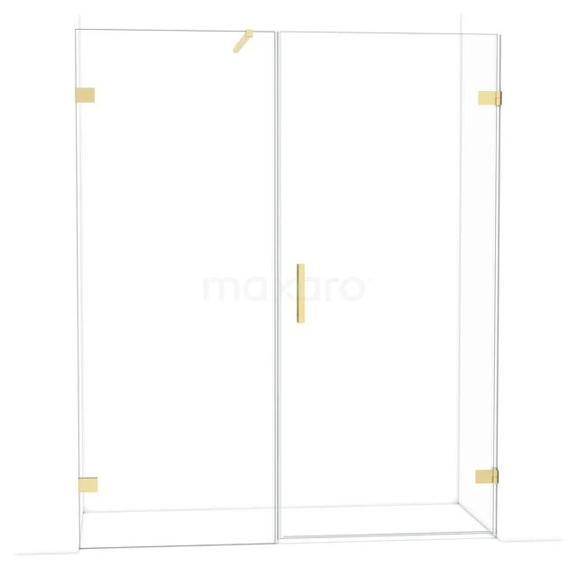 Diamant-Duschtüren DDC220908120LG Glas Duschwand mit goldfarbenen Details, minimalistisches Design, perfekt für einen luxuriösen Badezimmerstil.