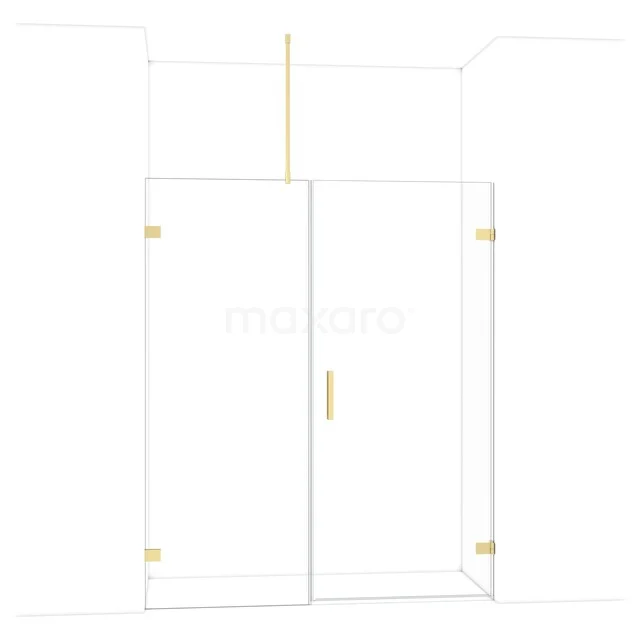Diamant-Duschtüren DDC220908720LG Mattglas Duschkabine mit goldenen Akzenten, klaren Linien und modernem Design, ideal für ein stilvolles Badezimmer.
