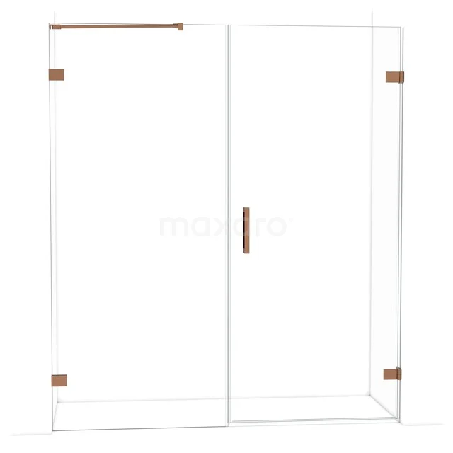 Glasene begehbare Dusche mit bronzefarbenen Akzenten, minimalistisches Design und schlankes Profil, perfekt für ein modernes Badezimmer.