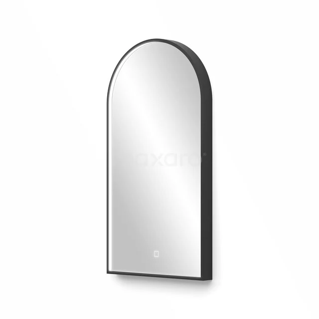 Badezimmerspiegel mit Beleuchtung LED Arvolo, 40x75 cm, schwarz M21-0400-83180 ovaler Spiegel mit schwarzem Rand, modernes Design, perfekte Ergänzung für jedes Badezimmer als stilvolle Wanddekoration.