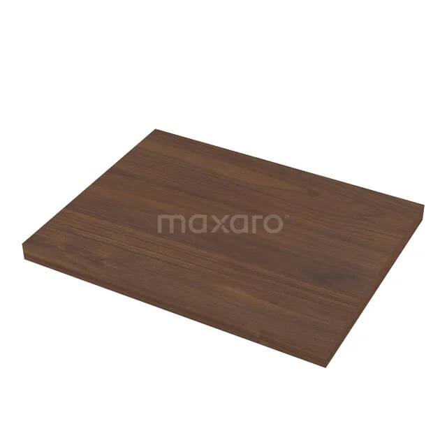 Modulo Plato Badkamermeubel voor waskom | 60 cm Donkerbruin eiken Vlak front Walnoot blad 1 lade BMK11-03036 Donkerbruine houten plank, geschikt als badkameraccessoire, vervaardigd van massief hout voor een luxe en tijdloze uitstraling.