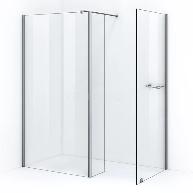 Eckige Duschkabine mit Aluminiumprofilen, Klarglas und Schiebetür, ideal für eine moderne Badezimmerumgebung.