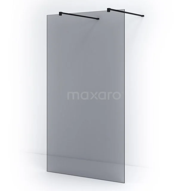 Pearl begehbare Dusche | 120 cm Matt Schwarz Freistehende Wand IPF12301M Matt schwarze begehbare Duschwand aus Glas, elegantes Design, ideal für moderne Badezimmerstile.